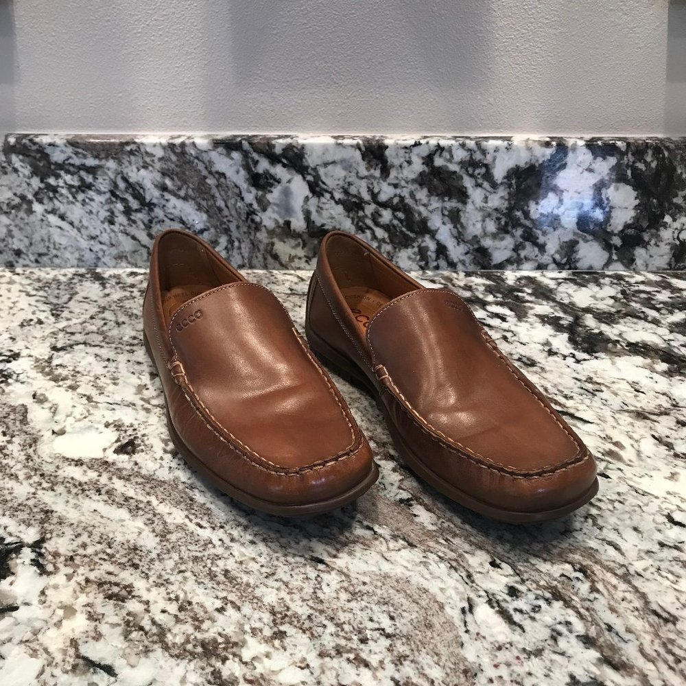 Men's Ecco Brand Leather Slip-On Loafers